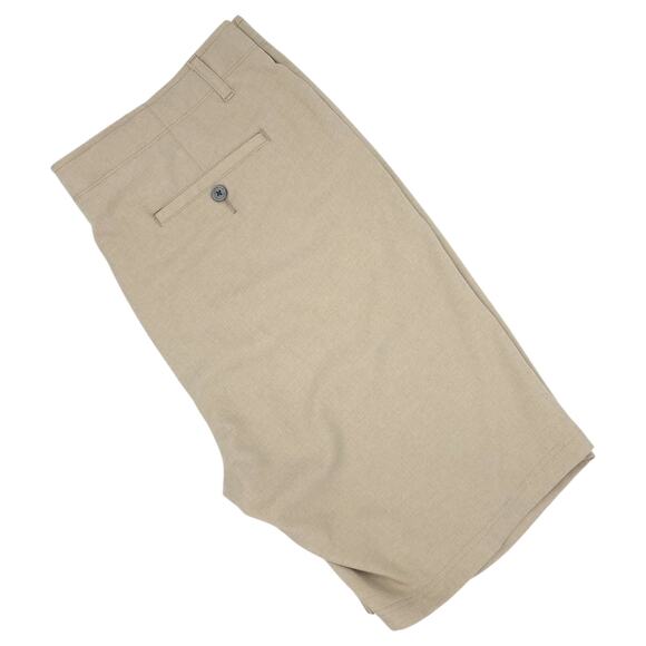 Pebble Beach Shorts Mens 38 Khaki Dry-Luxe Performance Golf Moisture Wicking - Picture 1 of 12